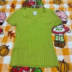 Bright Green Ribbed Worthington Top